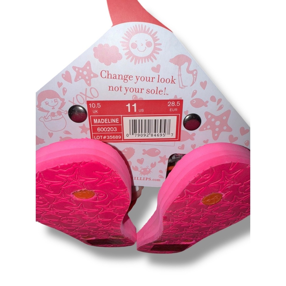 Lindsay Phillips Kids Interchangeable Snaps Madeline Flip Flops Size 11 kids - Picture 6 of 15